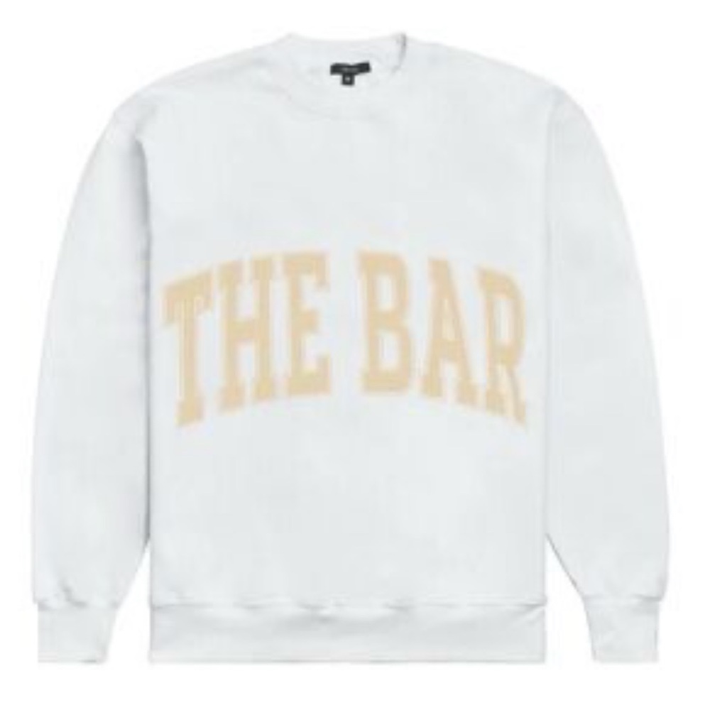 The Bar Varsity Sweatshirt White and Tan